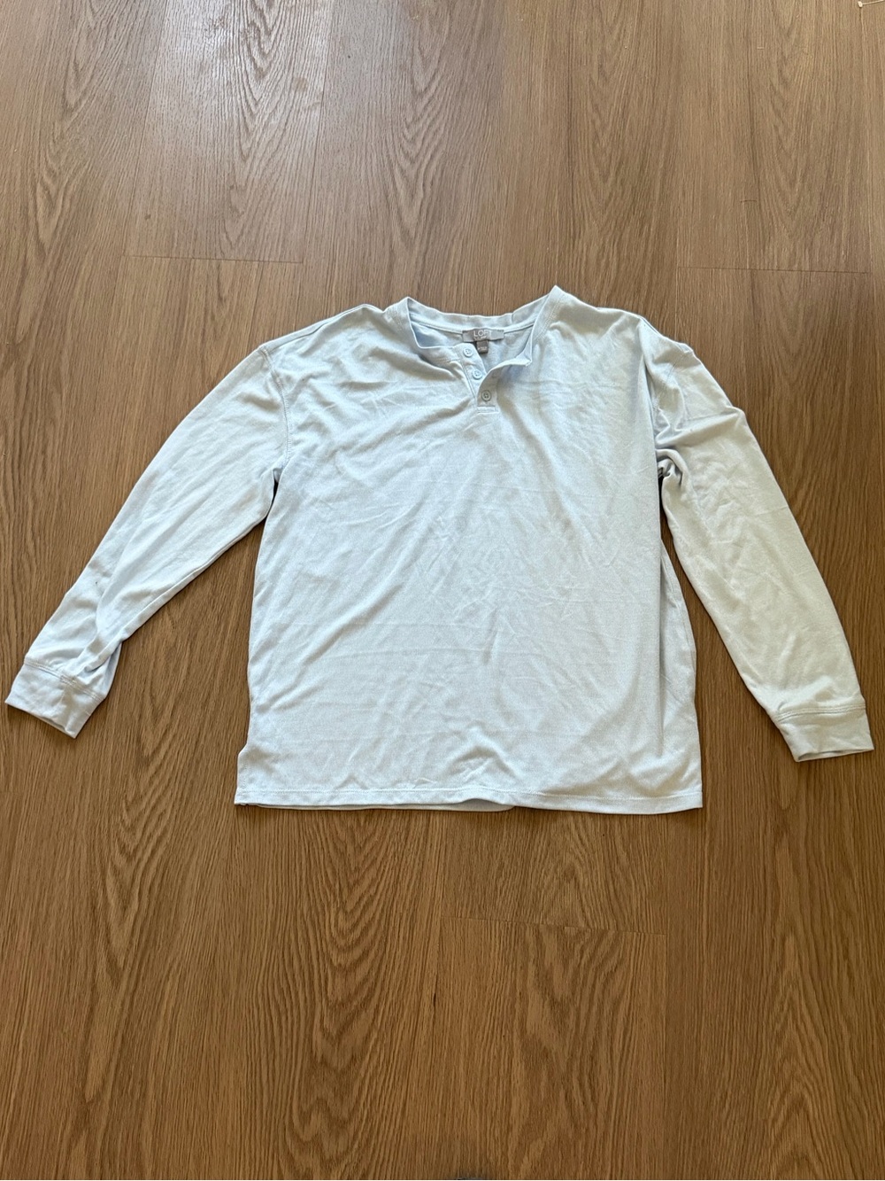 LOFT  Long Sleeve Henley in Off-White Cream